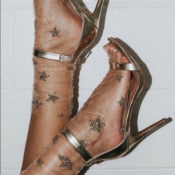 ⭐️HP⭐️ Star Sparkle Socks - Gold - Picture 3 of 8